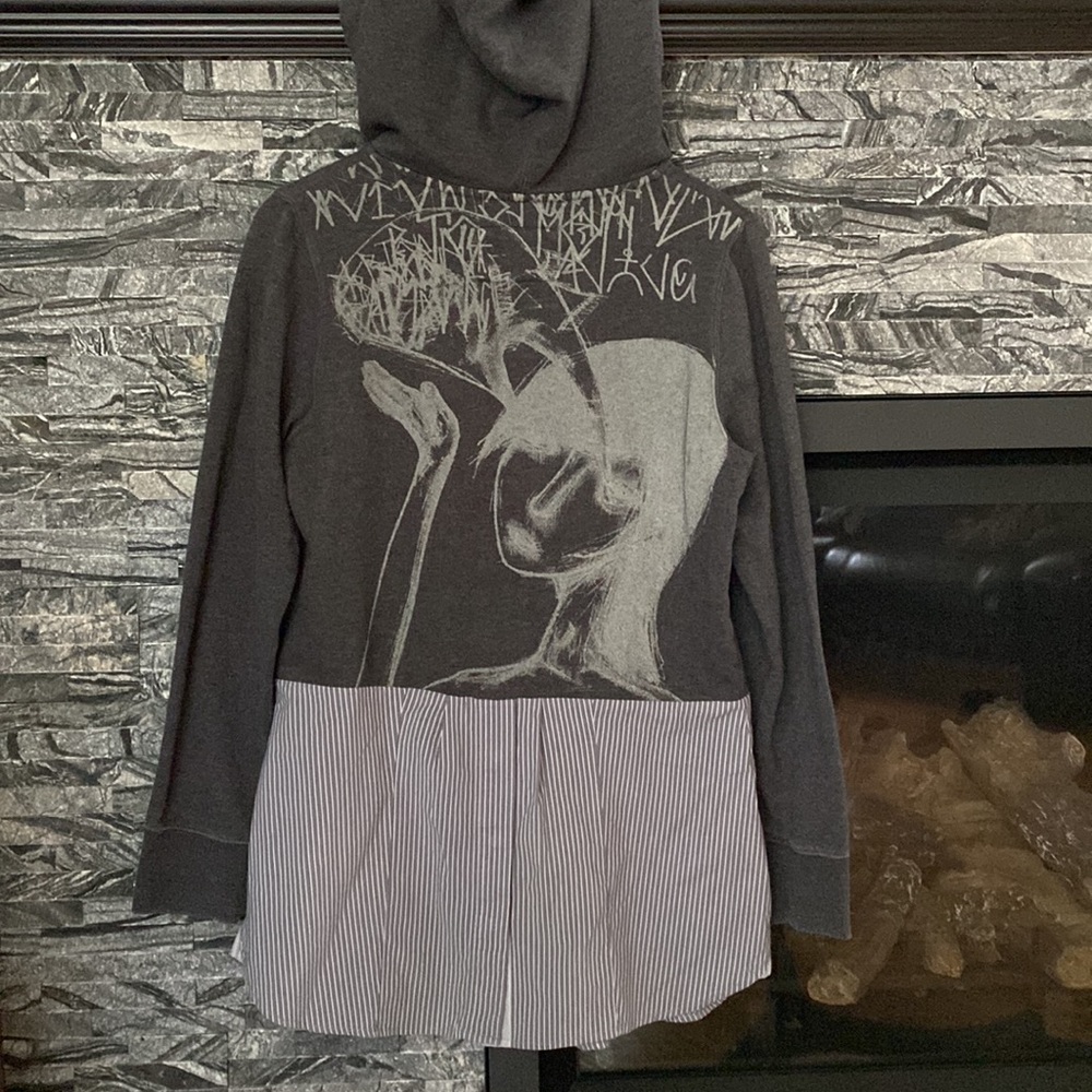 Hurley Sweatshirt Tunic Long Sleeve Kangaroo style pocket, Charcoal Grey